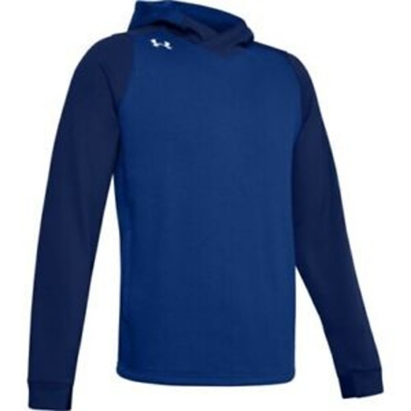 NP New Under Armour 3XL Fleece Pullover Hoodie Cold Gear Men's Dynasty Blue XXXL - Picture 2 of 14